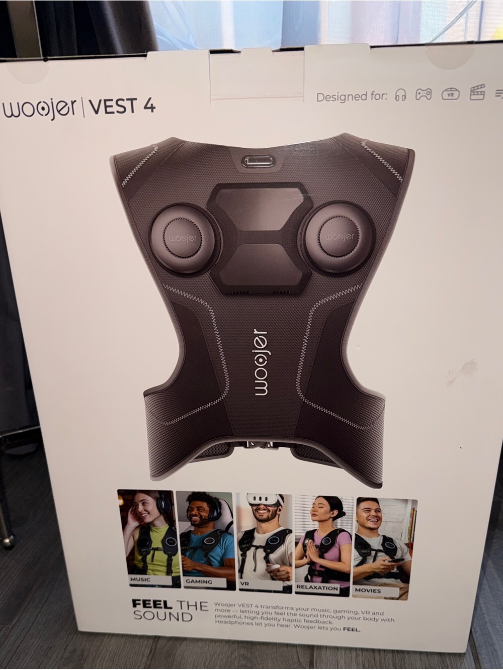Woojer Vest 4 HD Haptic Vest Bluetooth Gaming VR Music Movies Black